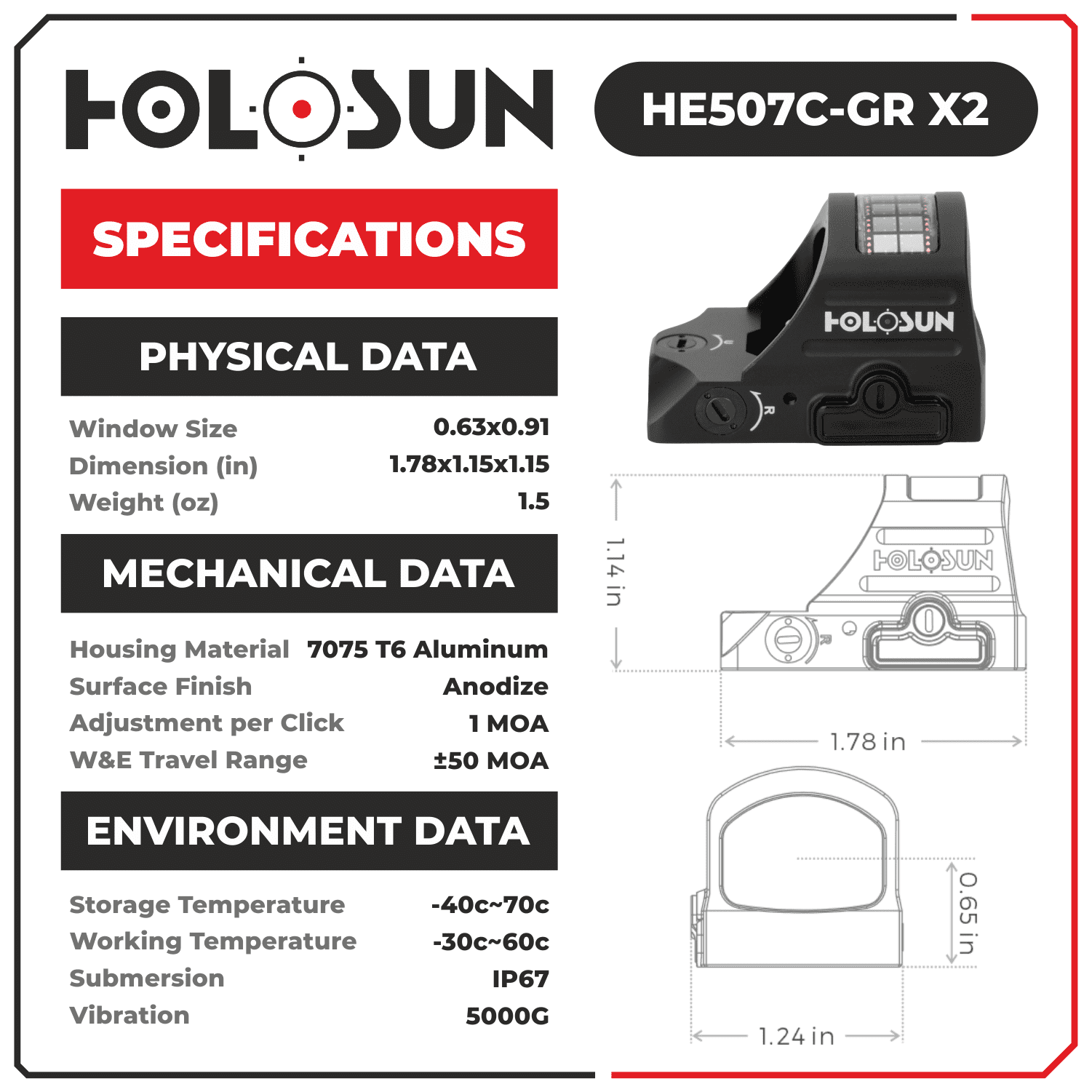 Holosun HE507C-GR-X2 Elite Green Dot with Lens Cleaning Pen and Extra Battery and Lens Cleaning Cloth Bundle