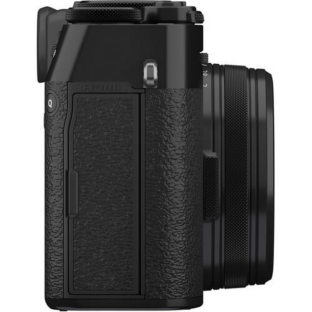 FUJIFILM X100VI Digital Camera (Black) (16821913) + 2 x 64GB Card + Card Reader + 2 x NP-W126 Battery + Charger + LED Light + Corel Photo Software + Case + Flex Tripod + Memory Card Wallet + More