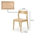 thumbnail image 5 of 72" Modern Solid Wood Dining Table Set with Bench, Black Wirebrush, + 4 Chairs Blonde, 5 of 7