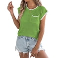 thumbnail image 2 of Summer Fall Short Sleeve Sweater for Women Casual Sweater Vest Knit Pullover Tank Tops Fashion Clothing Green XL, 2 of 10