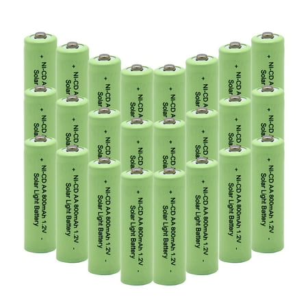 BAOBIAN aa Size 1.2V Ni-Cd 800mAh Double a Rechargeable Batteries Outdoors Solar Lights (24 Pack)