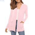 thumbnail image 2 of Kureaily Women's Long Sleeve Open Front Cardigan Casual Loose Lightweight Cardigans With Pockets Womens Lightweight Cardigan, 2 of 5
