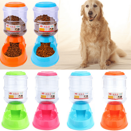 3500ml Large Pet Automatic Dispenser Dog Cat Rabbit Large Food Dish Bowl Feeder &Dog Cat Cool Mat Self Cooling Gel Pad Dog Bed (Best Automatic Cat Feeder)