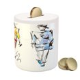 thumbnail image 3 of Teen Room Piggy Bank, Fashion Models Walking on Runway Girly Colorful Abstract Sketch Art Design, Ceramic Coin Bank Money Box for Cash Saving, 3.6" X 3.2", Multicolor, by Ambesonne, 3 of 4