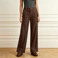 thumbnail image 4 of Womens Wide Leg Jeans Casual High Waisted Stretch Baggy Loose Business Work Straight Denim Pants with Pockets, 4 of 7