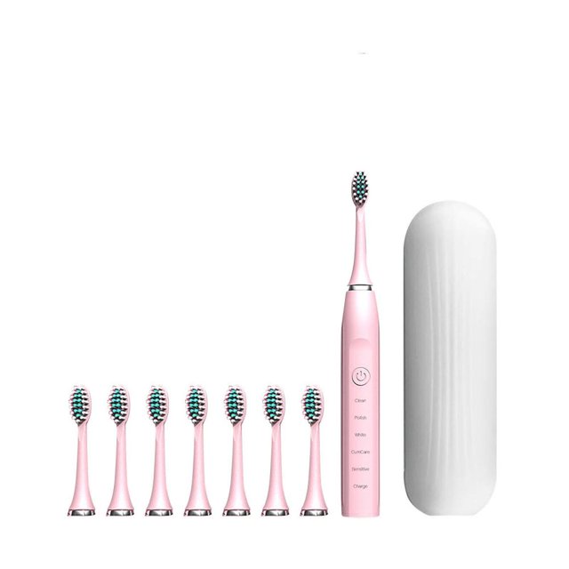 Feltree 32000 RPM Ultrasonic Electric Toothbrush, 6 Modes & 8 Brush Heads for Adults/Kids with USB Charging
