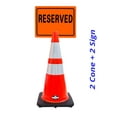 thumbnail image 2 of RK-Safety 28" Orange Cone, Black base With Two Reflective Tape, Plus Cone Sign 30 "Reserved", (Cone-2 ea + Cone Sign-2 ea), 2 of 2