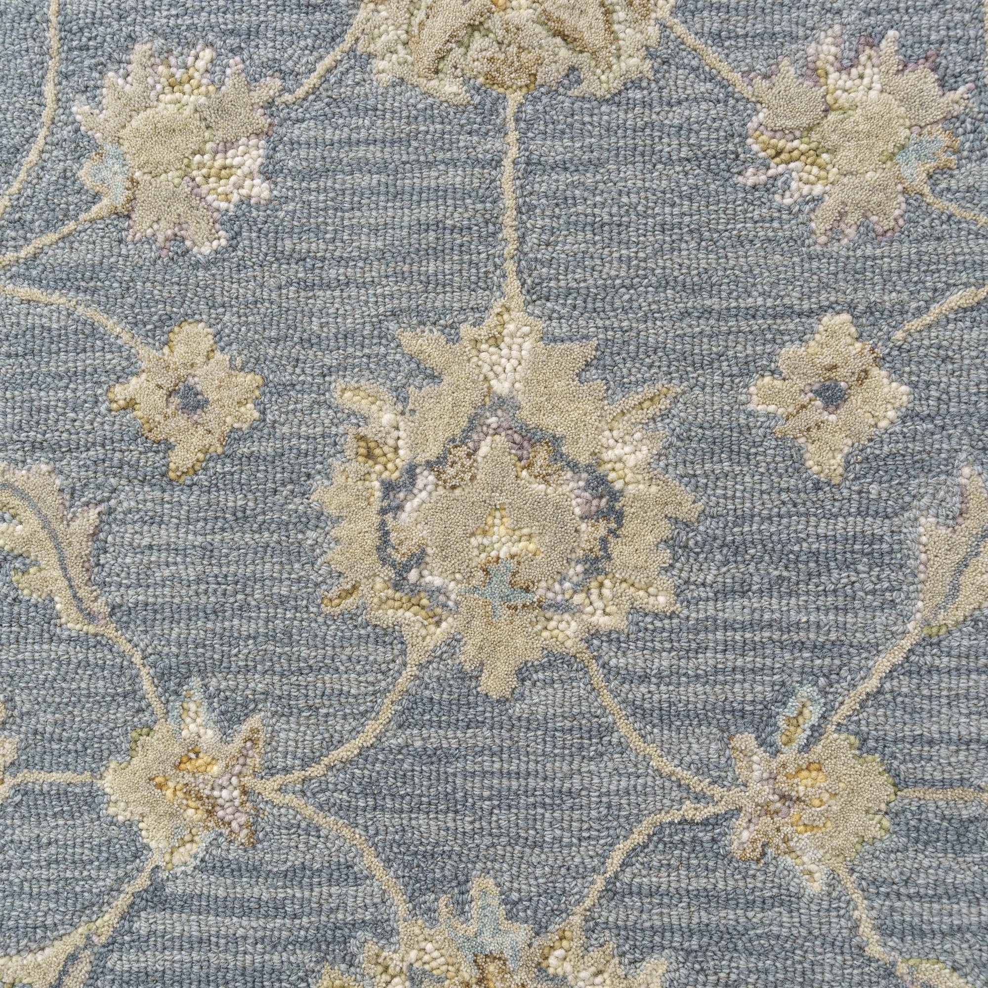 Ox Bay Elaine Floral Classic Hand-Tufted Wool Indoor Runner Rug, Stone Blue/Beige, 2'6" x 8'