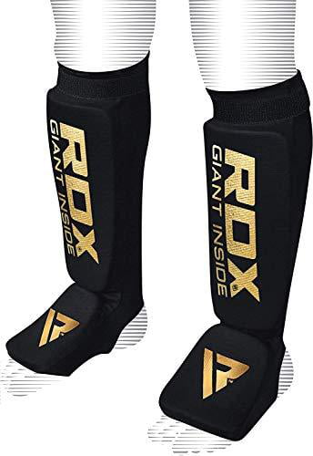 Maya Hide Leather Kara Instep Foam Protection Sparring Leg Foot Protector for Martial Arts MMA Fighting and Training Pads Muay Thai BJJ and Boxing Gear RDX Shin Guards for Kickboxing 