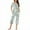 Green, variant on Pajama Set for Womens 2 Piece Short Sleeve Button Neck Pleated Printed Top and Capris Pants Summer Ladies Soft Comfortable Pajamas Set for Sleepwear Loungewear