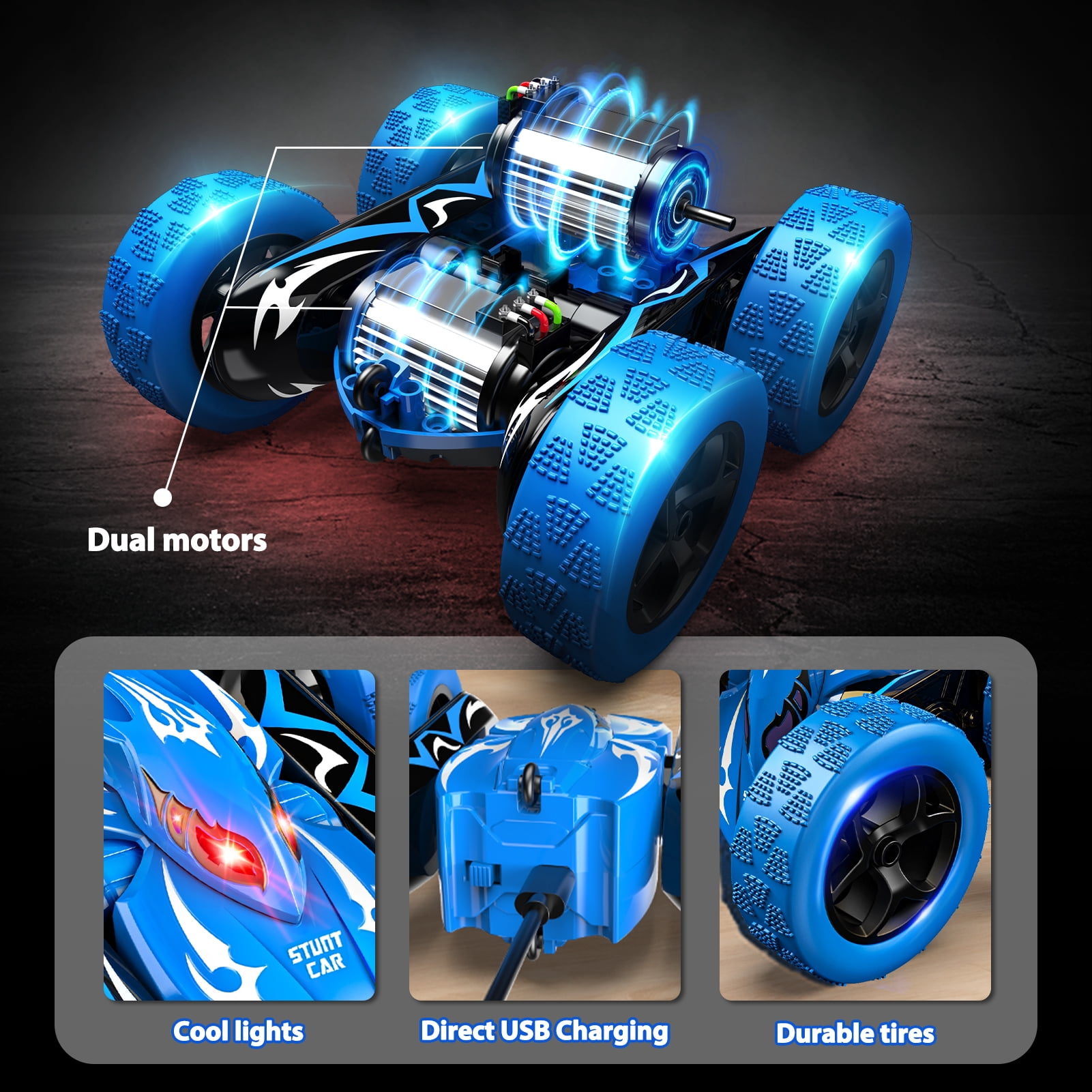 Remote Control Stunt Cars for Kids, 3 4 5 6 7 8 9 10 Year Old Boys Gifts, Rechargeable RC Cars for 3-12 Year Old, Outdoor Toys for Boys Christmas Birthday