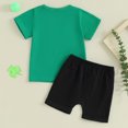 thumbnail image 3 of Bagilaanoe 2pcs Toddler Baby Boy Shorts Set Short Sleeve Letter Print T Shirt Tops + Shorts 9M 12M 18M 24M 3T 4T Kids Casual Summer Clothes, 3 of 9