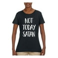 thumbnail image 2 of Wild Bobby, Quote Not Today Satan Funny Witty, Inspirational/Christian, Women Graphic Tee, Black, Small, 2 of 3