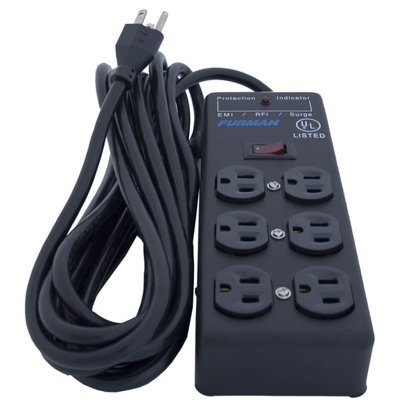 Furman SS6B 6 Plug Surge Protector, black
