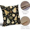 thumbnail image 3 of Christmas Black Pillow Covers 20X20 Inch Gold Xmas Tree Snowflakes Decorative Pillow Cases Set of 2 Winter Holiday Throw Pillows Farmhouse Home Decor for Sofa Couch Cushion Outdoor, 3 of 6