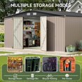 thumbnail image 7 of GVDV Outdoor Metal Storage Shed 14 x 12 ft, Storage House Metal Steel Utility Tool Shed with Lock and Door, for Garden, Patio, Lawn, Brown, 7 of 7
