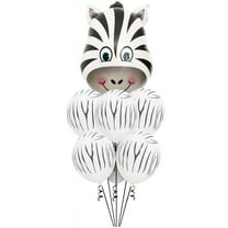 Zebra Animal Balloon Bouquet Kids Birthday Party Decor Black White Balloons