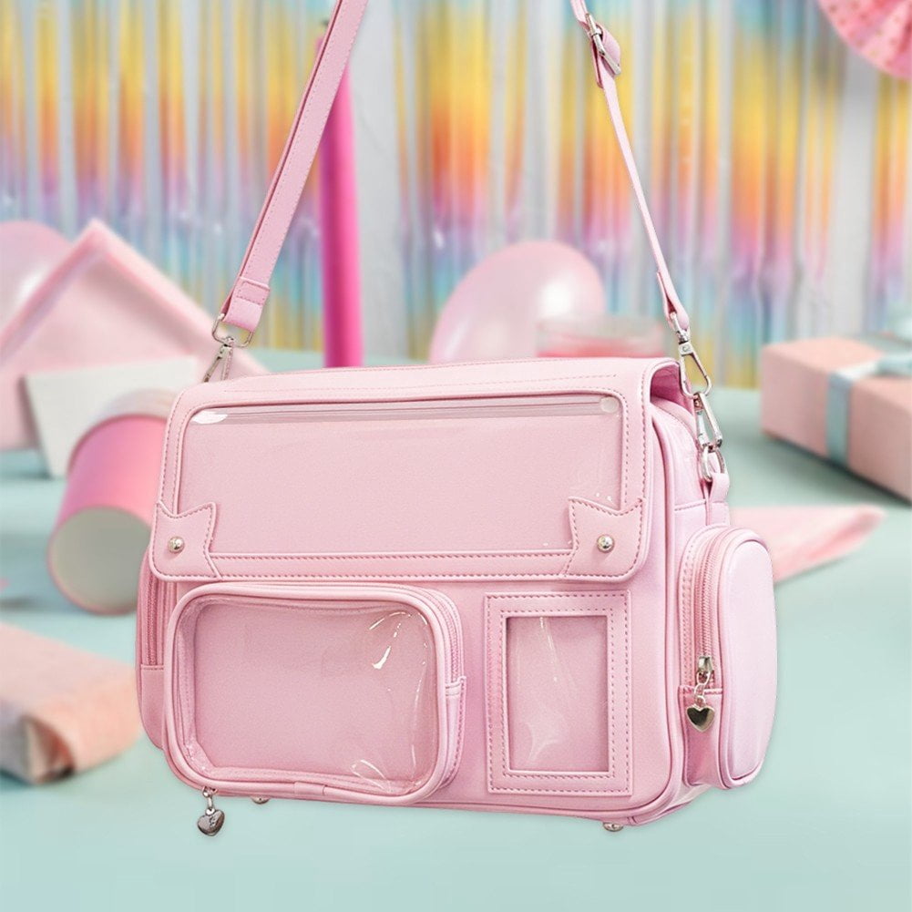 Vjnyvs Japanese Backpack Kawaii Ita Bag Y2K Harajuku Shoulder Crossbody Bag Leather Bag Anime Handle Rucksack Bag for Woman
