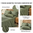 thumbnail image 5 of Flymme King Size Comforter Set with Sheets,7 Pieces Green Bed in a Bag King Geometric Textured Shabby Chic Bedding Sets for Man Women Bedroom Décor, 5 of 8