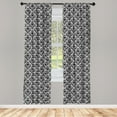 thumbnail image 3 of Ambesonne Damask Curtains, Old Blossom with Curves, Pair of 28"x63", Black White, 3 of 5