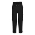 thumbnail image 4 of qolati Men's Fleece Cargo Sweatpants Open Bottom Stretch Elastic Waist Baggy Joggers Casual Loose Fit Athletic Drawstring Workout Gym Pants, 4 of 6