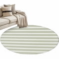 thumbnail image 2 of Boho Sage Green Stripe Round Area Rug 3 FT, Small Kitchen Bathroom Mat, Abstract Geometric White Minimalist Washable Indoor Outdoor Throw Runner Carpet Doormat for Table Shower Entryway, 2 of 9