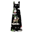 thumbnail image 3 of Christmas Jumpers for Women with Pockets Casual Cold Shoulder Jumpsuit Suspender Jumpsuits Wide Leg Pant Jumpsuit, 3 of 4
