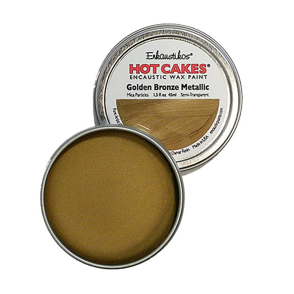Enkaustikos Hot Cake Encaustic Wax Paint, 1.5 oz. Tin, Golden Bronze Metallic