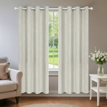 Deconovo Blackout Curtains, Energy Saving, 2 Panels, Light Beige, 52W x 95L Inch, Noise Reducing, Thermal Insulated With Wave Line and Dots