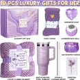 thumbnail image 2 of Birthday Gifts for Women, Lavender Relaxing Spa Gifts Basket Care Package w/ Flannel Blanket 40 OZ Tumbler, Presents for Mother's Day, Wife, Girlfriend, Sister, Christmas, and Valentine's Day Gift, 2 of 9