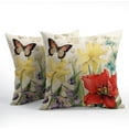 thumbnail image 4 of Spring Summer Flower Outdoor Decorative Pillow Covers 18x18 Inch Set of 2 Floral Butterfly Throw Pillows Spring Farmhouse Pillowcases Cushion Covers for Couch Bed Sofa Chair Home Decor, 4 of 7