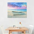 thumbnail image 2 of Shiartex   Beach Wall Art Canvas Beautiful Hawaii Sunset Landscape Picture Prints Sea Palm Tree Painting Pink Colorful Bathroom Decoration 20x16in, 2 of 6