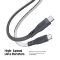 thumbnail image 4 of Powertek USB-C to USB-C Two-Tone Pastel Fast Charge Cable, 6 ft, Grey, 4 of 7