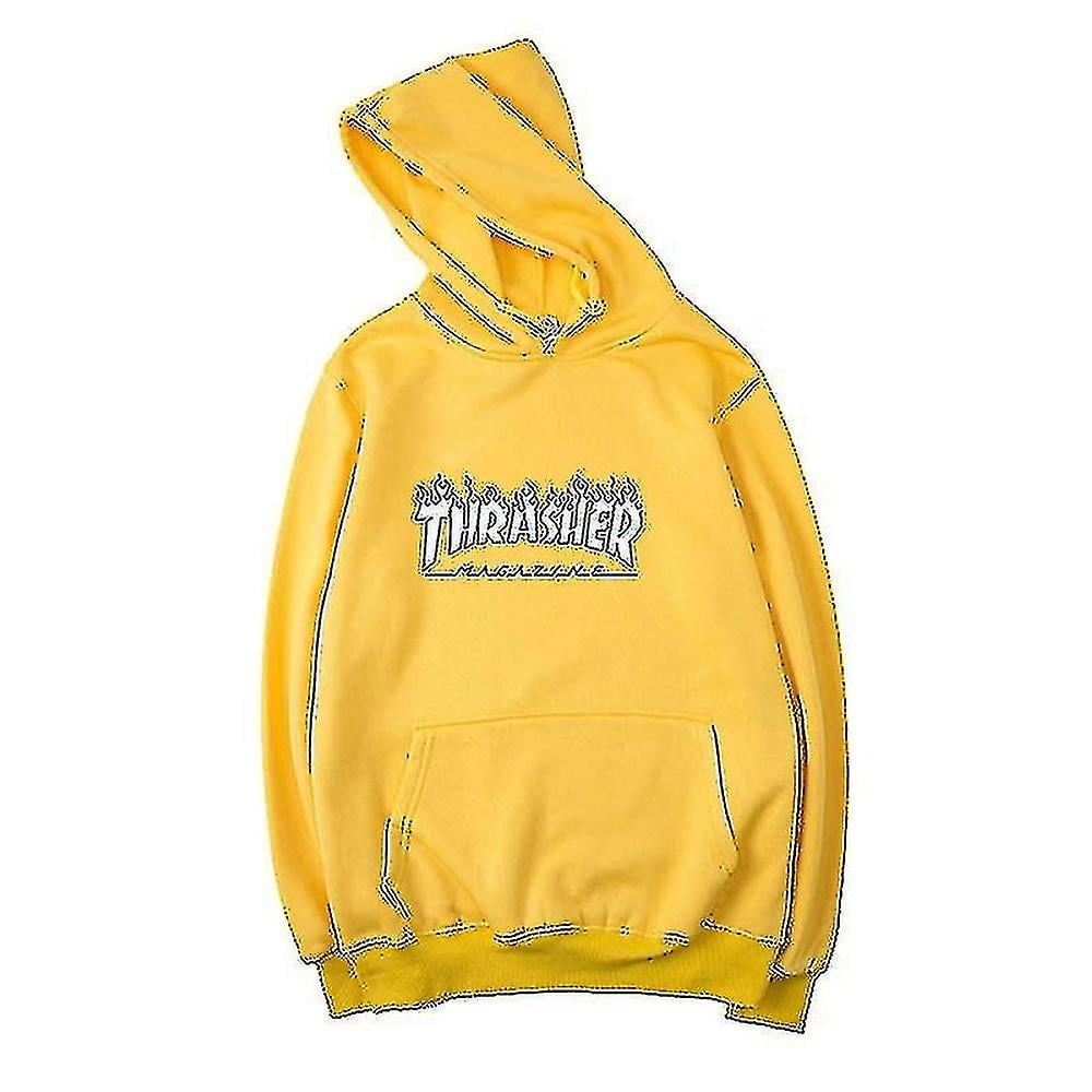 Unisex Thrasher Hoodie Letter Printed Sweatshirt String Hood With