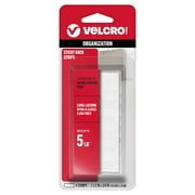VELCRO Brand Sticky Back Hook and Loop Fasteners | Perfect for Home or Office | 3 1/2in x 3/4in Strips | Pack of 4 | White (VEL90076)