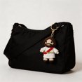 thumbnail image 6 of Yarn Bearded Figure Keychain Crocheted Pendant Bag Charm With Metal Clasp Decorative Accent for Purse Backpack Luggage, 6 of 9