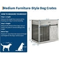 thumbnail image 2 of Multi-Functional 37.8" Dog Crate Furniture with Sliding Barn Door and Storage Drawer, Wooden Indoor Kennel Table for All Size Dogs, 2 of 7