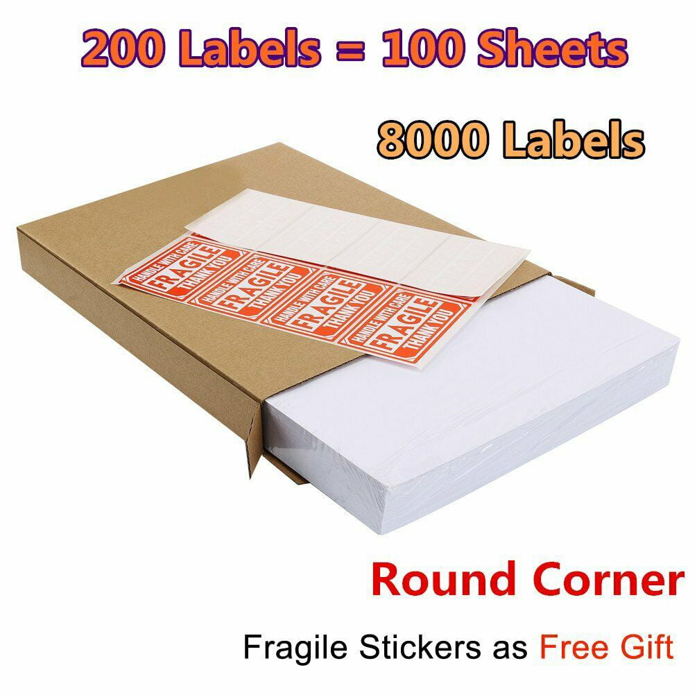 50x 8.5"x11" Full Sheet Shipping Address Labels Self Adhesive Round Corner 