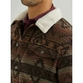 thumbnail image 3 of Wrangler Men's Jacquard Geometric Graphic Sherpa Brown Jacket 112352966, 3 of 5