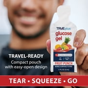 TRUEplus Glucose Gel Pouch, 15g Fast-Acting Carbohydrates, Fruit Punch Flavor, 6 Pack