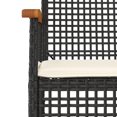 thumbnail image 3 of vidaXL 9 Piece Garden Dining Set with Cushions Black Poly Rattan, 3 of 4
