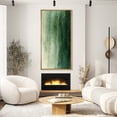 thumbnail image 4 of Large Framed Canvas Art Abstract Green Print for Modern Living Room Bedroom Wall Decor - 60"x30" Natural Framed, 4 of 7