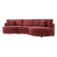 thumbnail image 3 of Christopher Knight Home 129" Curved Sectional Sofa Couch, Red Chenille Upholstery with Cushions, 3 of 10