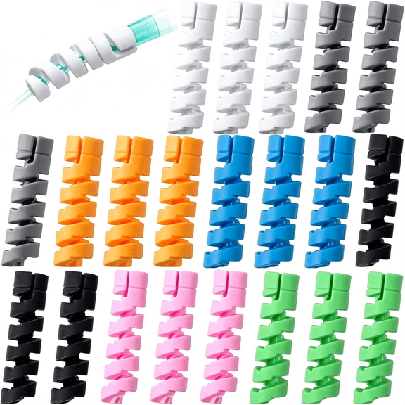 DUPAI 21 Packs Oxygen Tube Support Crimp Straightener,Retractable Oxygen Tubing Support for Portable Oxygen Concentrator,Oxygen Tubing Reels Supplies for Nasal Cannula - 7 Colors