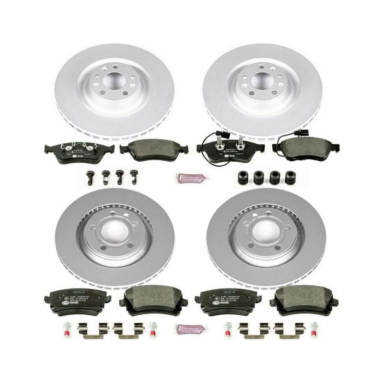 Power Stop Front and Rear Euro-Stop ECE-R90 Certified Brake Pad and Rotor Kit ESK4008