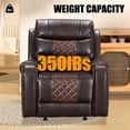 thumbnail image 5 of Breathable Leather Recliner Chair American Design Recliner Chair for Living Room Home Theater Seating(Coffee+Brown), 5 of 7