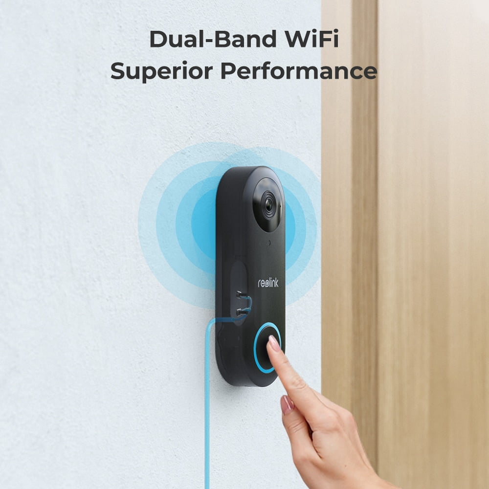 Reolink 2pcs Doorbell Camera 5G/2.4GHz WiFi Chime, 5MP Night Vision, 180° Motion Human Detection, 2 Way Talk, Local Storage Google Assistant