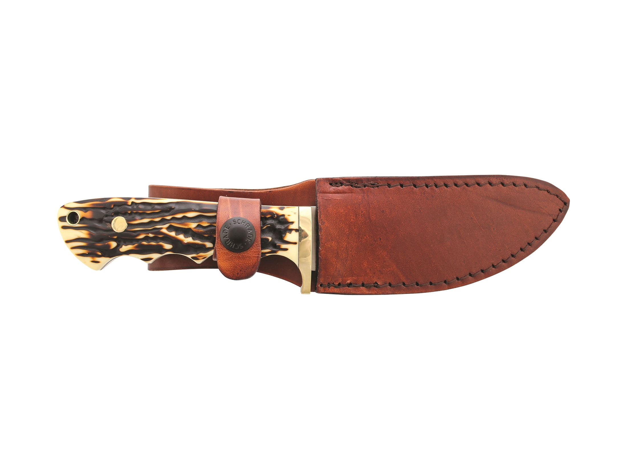 Uncle Henry Stagalon Fixed Blade Knife 4.62" Skinner 7Cr17MoV Stainless Blade Bonelon Handle Stag