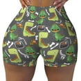 thumbnail image 2 of Fuzoiu Cartoon Dinosaurs (2) Print Women's Workout Shorts,Workout Biker Shorts Women,Exercise Fitness Shorts,Scrunch Short, Athletic Shorts for Gym Yoga Running Sport Active-X-Large, 2 of 8