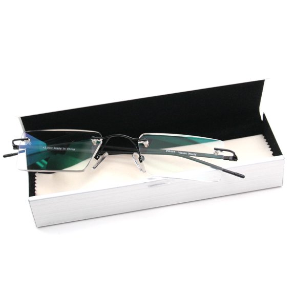 V.W.E. Thin Rectangle Rimless Readers with Anti-Reflective AR Coating
